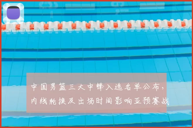 中国男篮三大中锋入选名单公布,内线轮换及出场时间影响亚预赛战术部署
