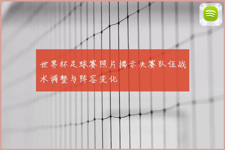 世界杯足球赛照片揭示决赛队伍战术调整与阵容变化